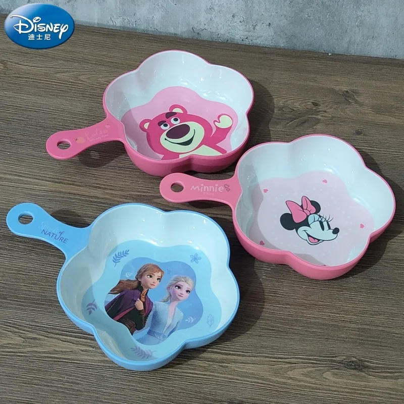 

Disney Handle Bowl Minnie Frozen Elsa Cartoon Cute Child Tableware Drop-resistant Baby Supplementary Food Rice Soup Bowl Plate