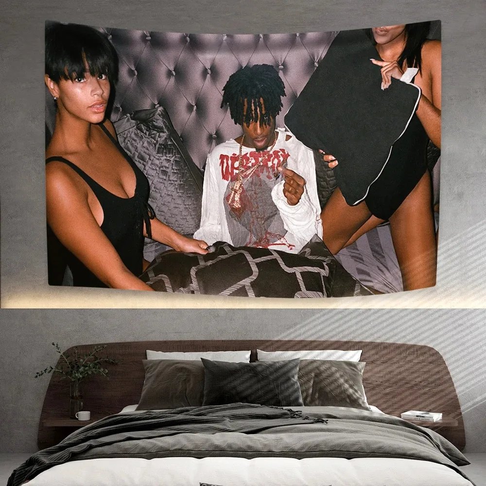 Pop Rapper Singer Tapestry Playboi Carti Album Hippie Home Decor Wall Hanging Dormitory Party Backdrop Beach