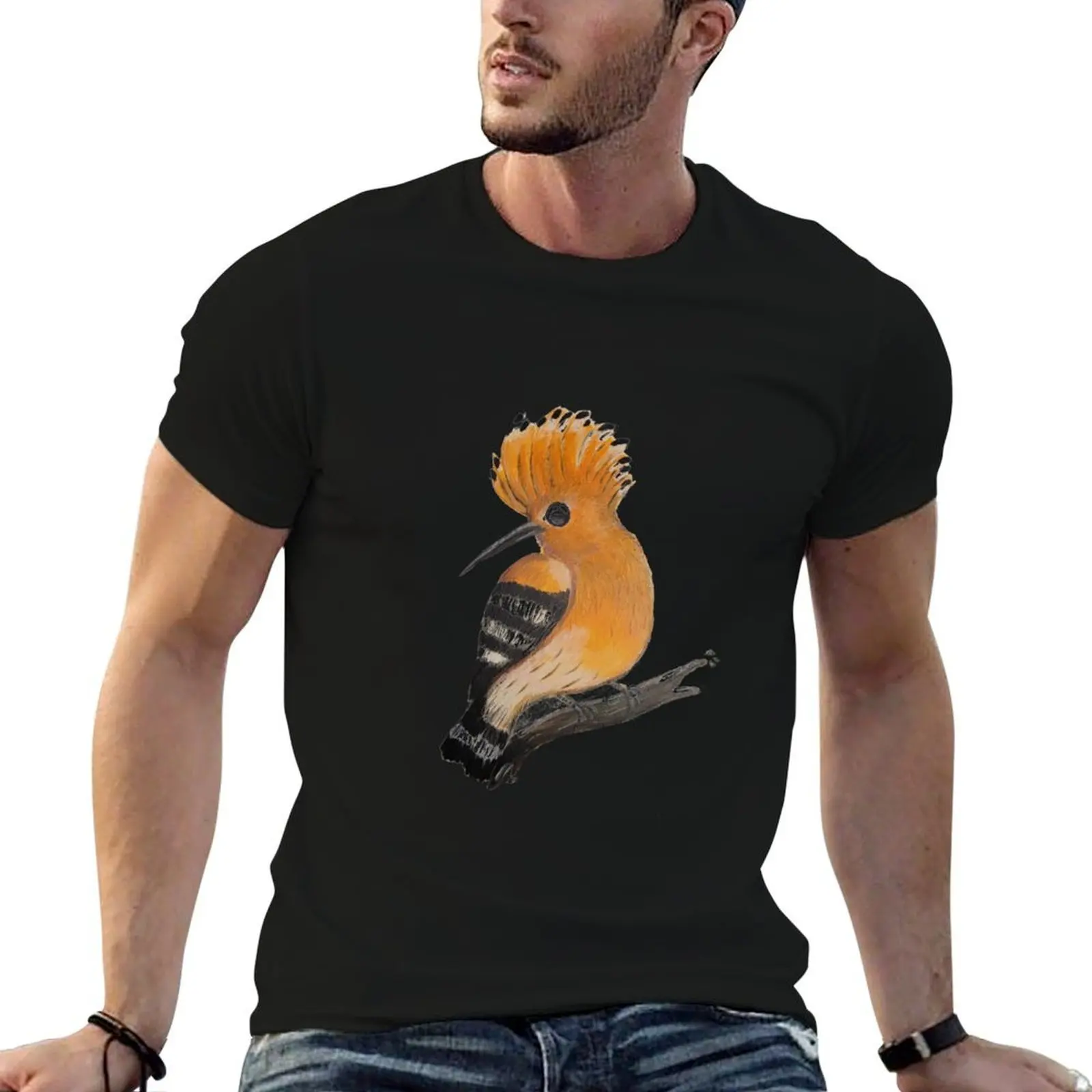 

Hoopoe bird - painted on wood T-Shirt man t shirt designer t shirts designer man t shirt graphic T-shirt