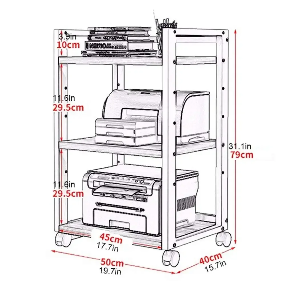 Media Vertical Cabinet Removable Floor Printer Shelf Kitchen Microwave Oven Rack Holder Shelves
