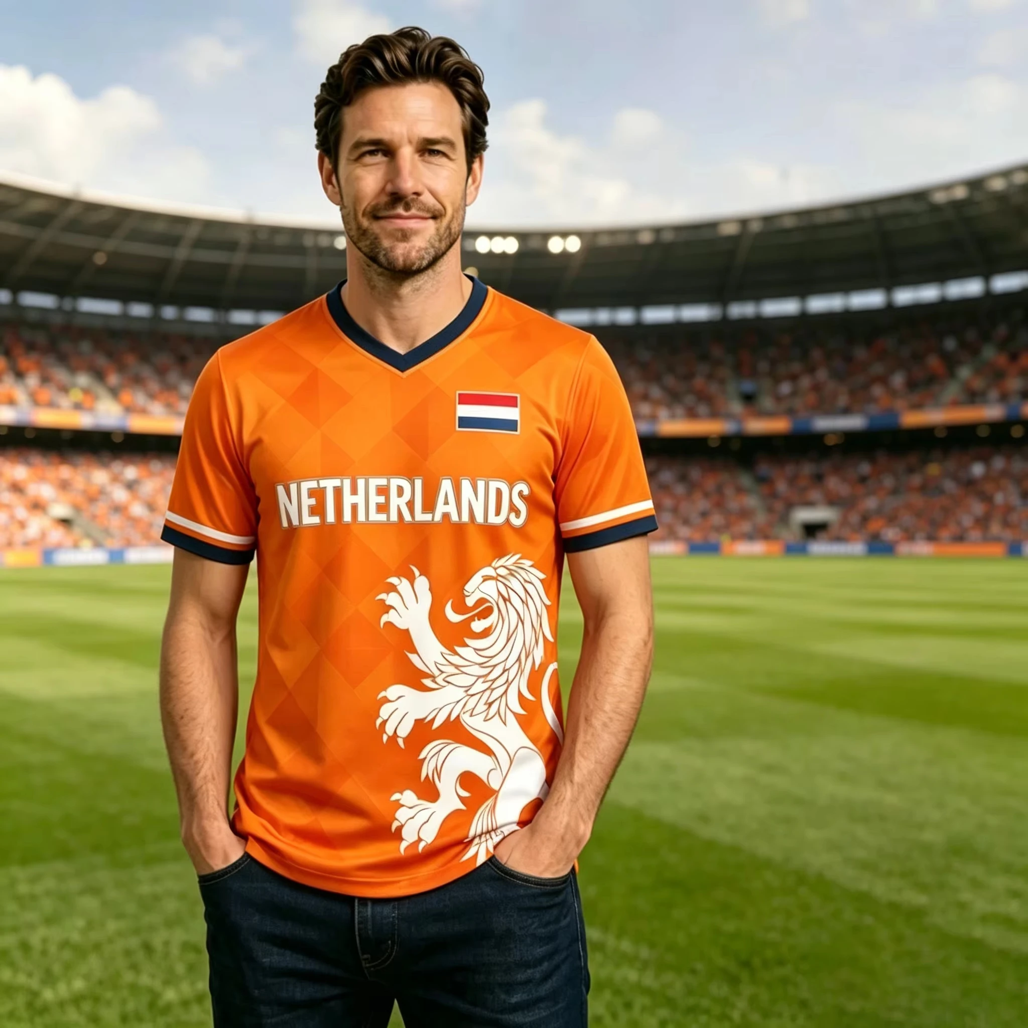 2026 Netherlands Team Jersey, Football Shirt, Dutch Flag Tee, Men Women 3D Print Netherlands Soccer Top, Breathable Quick Dry view 3