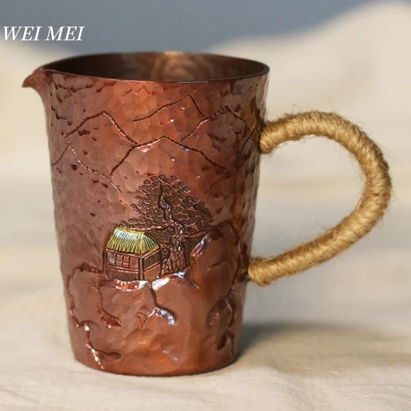 

Handcrafted Vintage Copper Coffee Mug,200 ml Unique Art Texture Breakfast Cup,Friends and Colleagues' Gifts Tea Cup Tableware