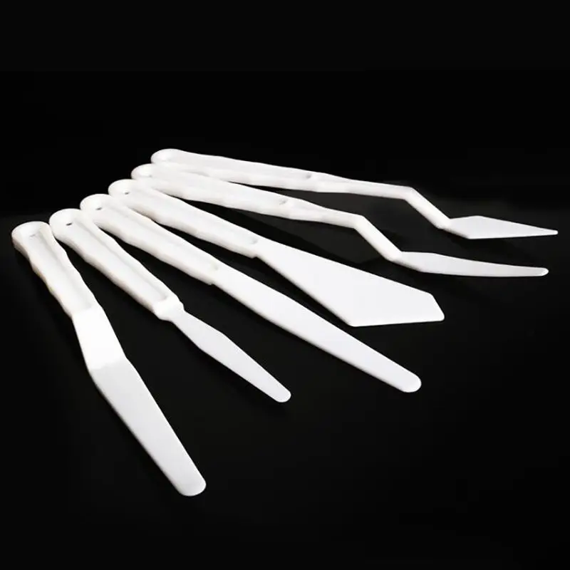 6PCS/Set Plastic Painting Knife Spatula Palette Knife Oil Painting Accessories Color Mixing For Oil, Canvas, Acrylic Painting