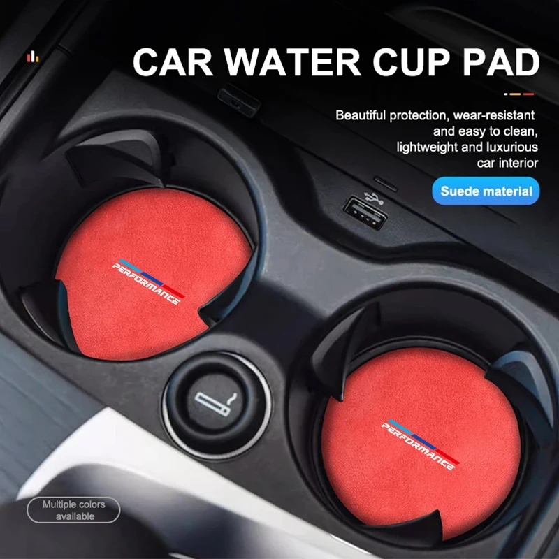 2Pcs Car Interior Water Cup Mat Leather Coasters Pad For BMW I01 G30 F30 E46 E60 E87 E90 F20 F10 G20 G01 G02 G05 G06 G07 G11