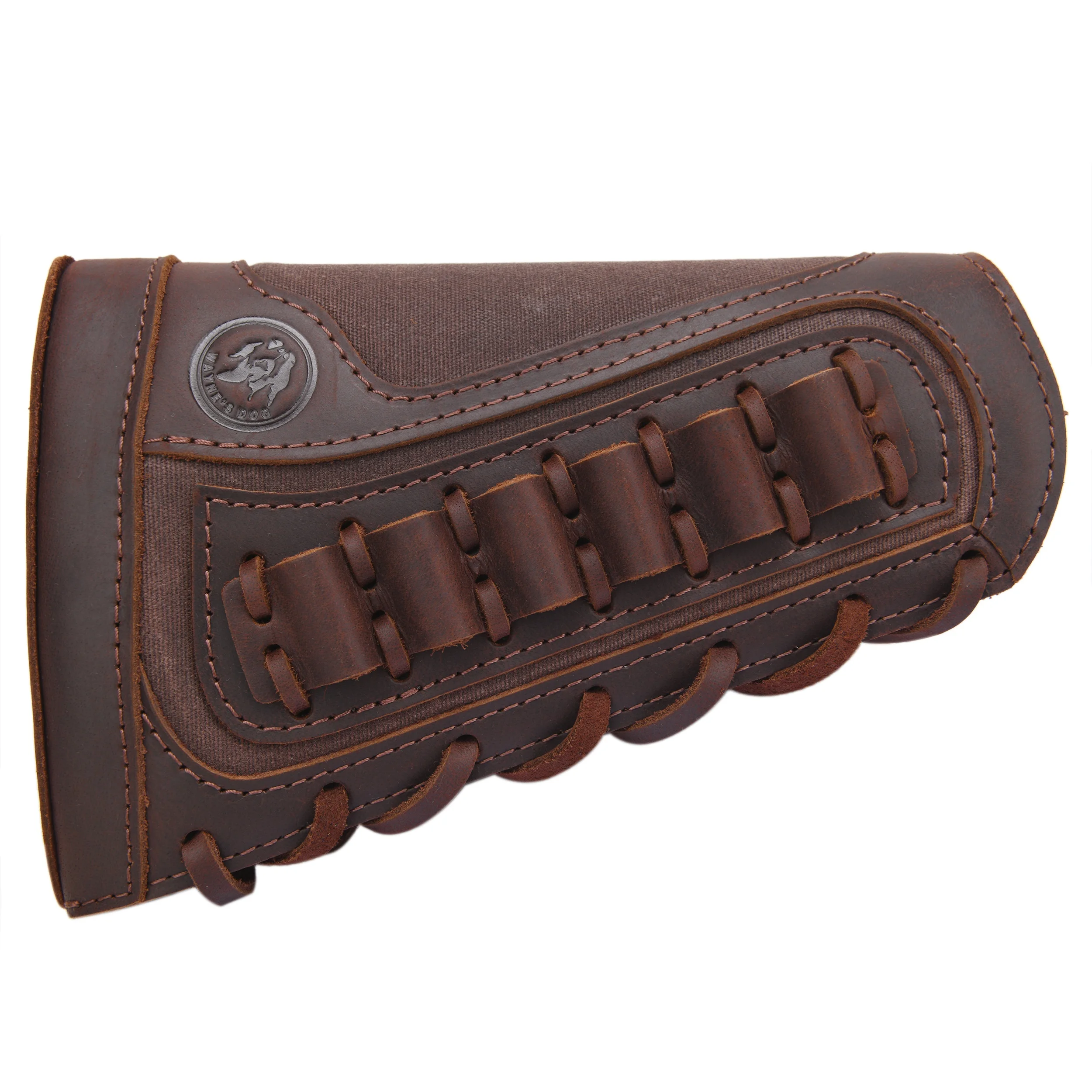 

WAYNE'S DOG Upgraded Leather Canvas Rifle Buttstock Cheek Rest Pad Cover for .30/30, 357, 45-70 .22LR 12GA .308, 30-06, .44