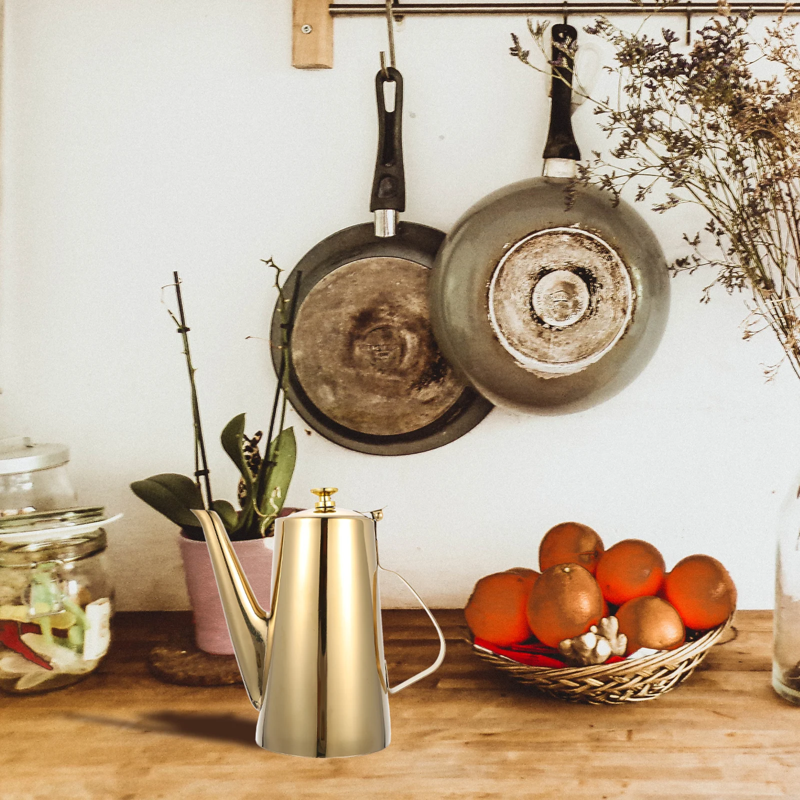 

Stainless Steel Oil Bottle Household Multi-Function Dispenser Container for Olive Oil Soy Sauce Vinegar Kitchen Use