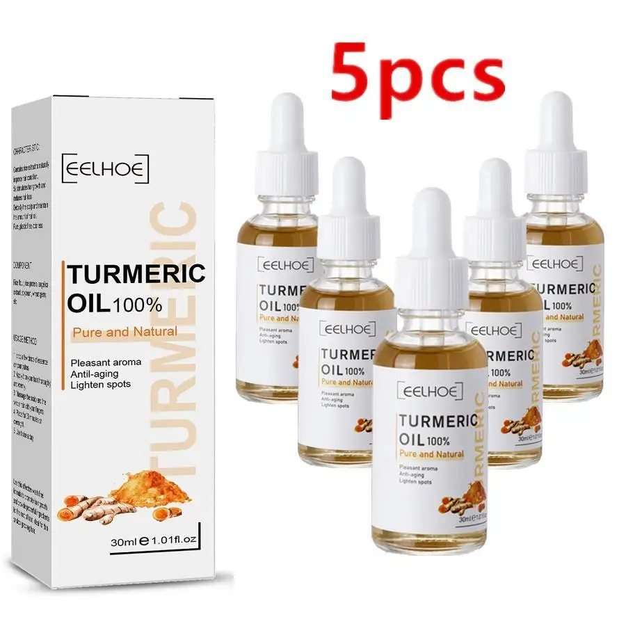 

5PCS Turmeric Oil Skin To Lightening Acne Dark Patches Acne Bright Skin Dark Spot Corrector Anti Aging Face Whitening Serum Care