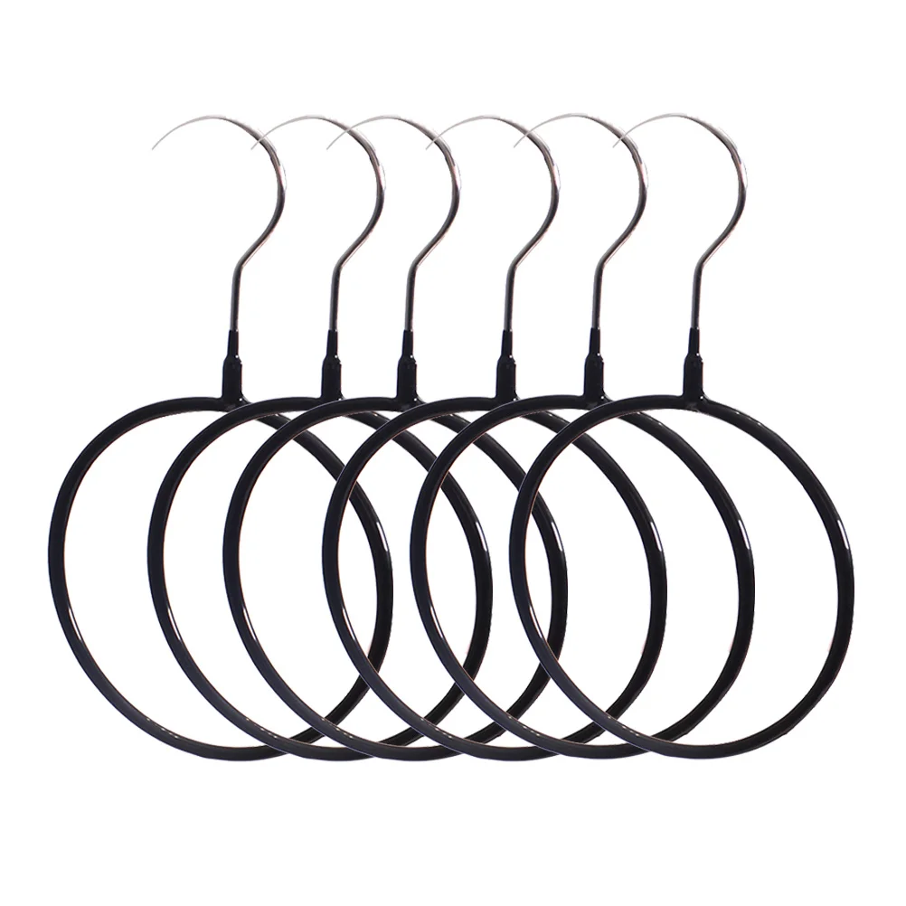 

5Pcs Shiny Round Closet Ring Hangers Tough Loop Organizer for Tie Belt Scarf Wrinkle Free Storage Hanger
