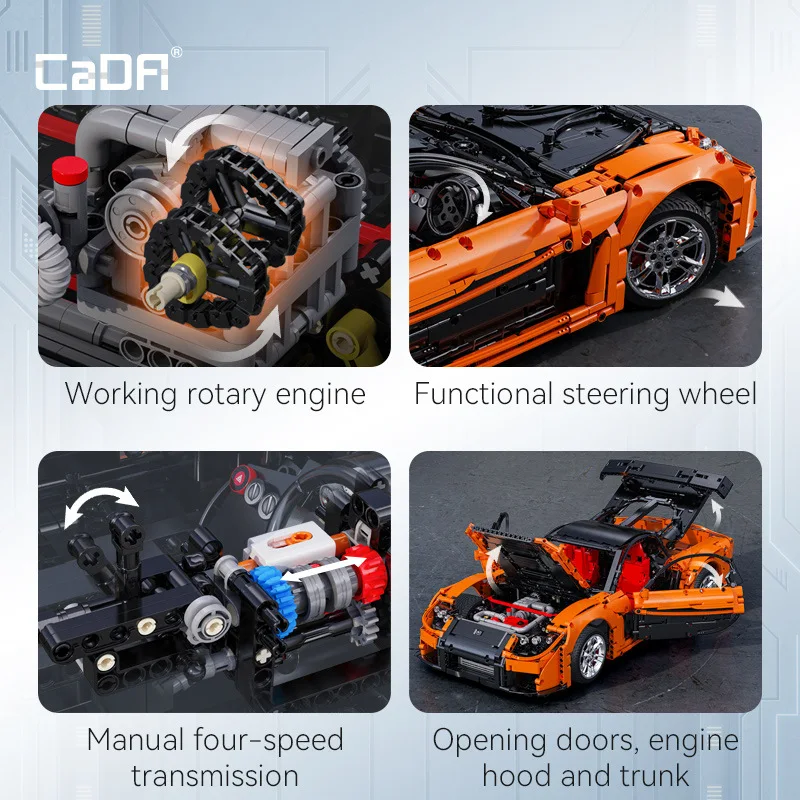 Cada 1:8 Design MOC Artemy Zotov Racing Car Mazda RX-7 RC Sports