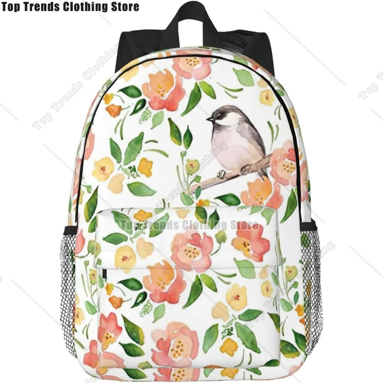 

Flower And Bird Print Adults Backpack Lightweight Backpacks For Hiking Work Laptop Backpack Men Women