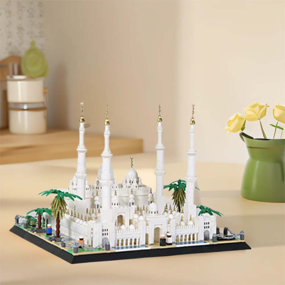 1436PCS MOC Sheikh Zayed Grand Mosque Building Kit - UAE Abu Dhabi Architecture Model, Cultural Gift & Display