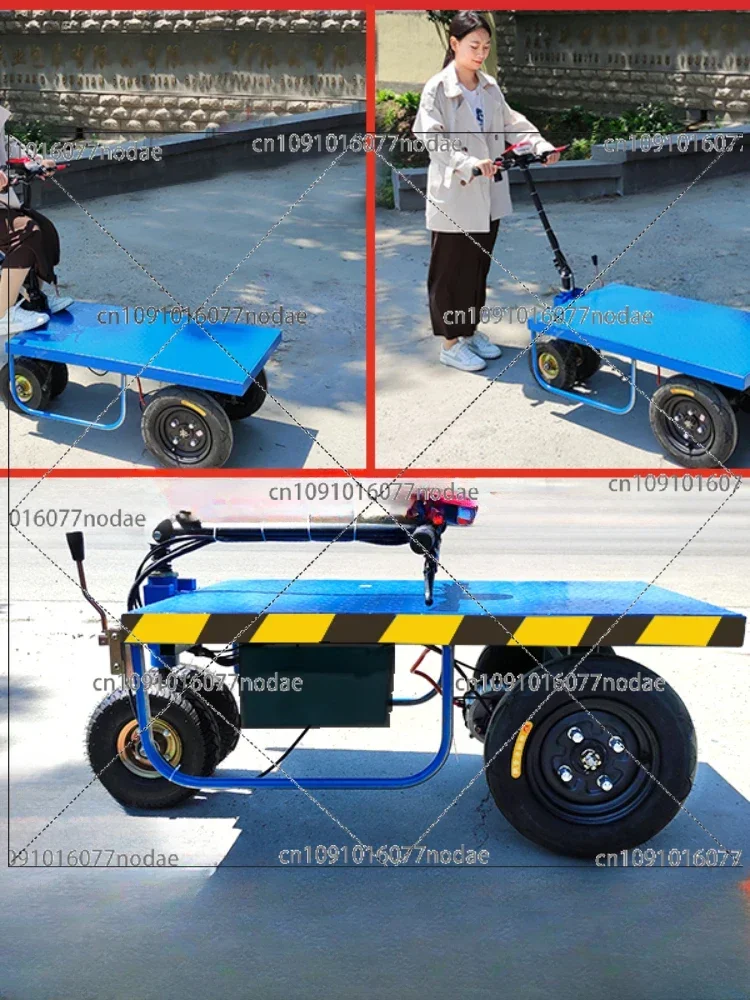 Folding Electric Flat Truck Trolley Pulling Goods Trolley Delivery and Handling