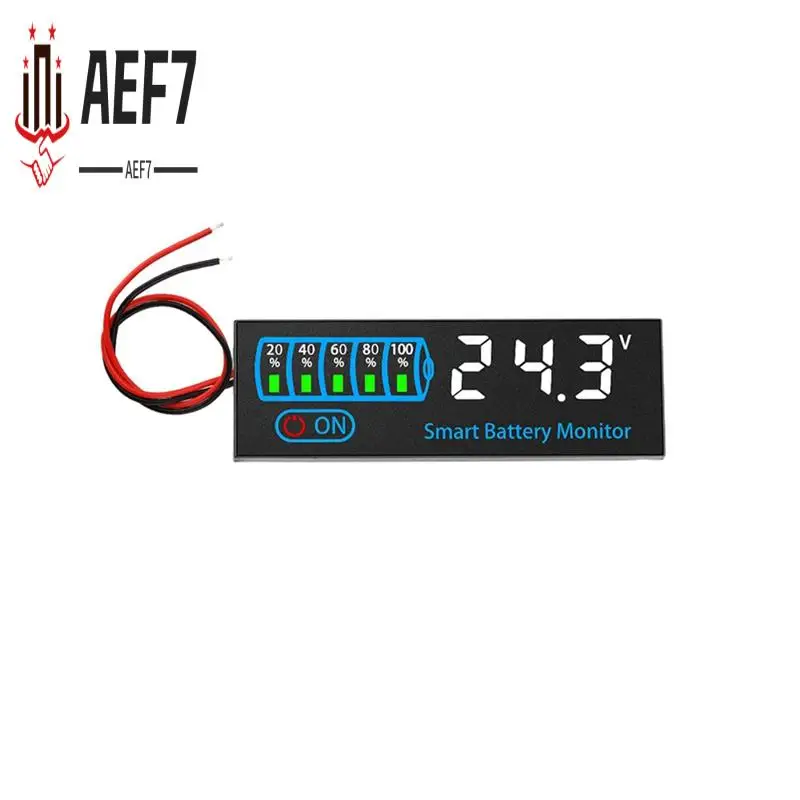 

AEF7-18650 Li- Lipo Lithium Test 7-55V Acid Battery Level Indicator Tester LED Display Meter Module Capacity Voltage Meter