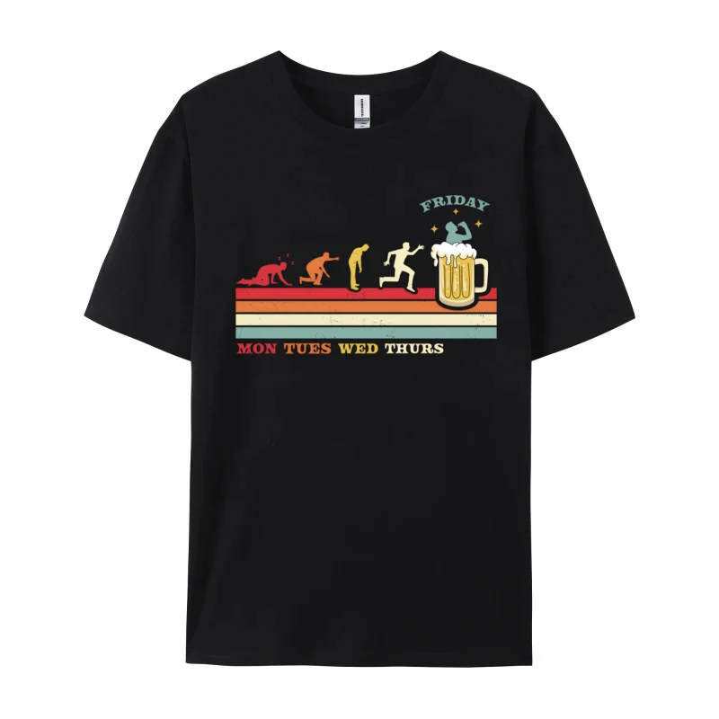 Monday Tuesday Wednesday Thursday Friday Beer Drinking Men's Discount Cool Tops Shirts Cotton T Shirt Funny