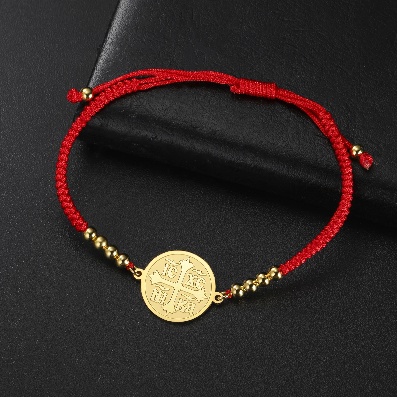 Kkjoy Orthodoxes IC XC NIKA Kreuz-Armband aus Edelstahl, Christliches Religiöses Amulett, Nie Verblassendes Glaubens-Schmuckstück, Schutzgeschenk – Detail 8