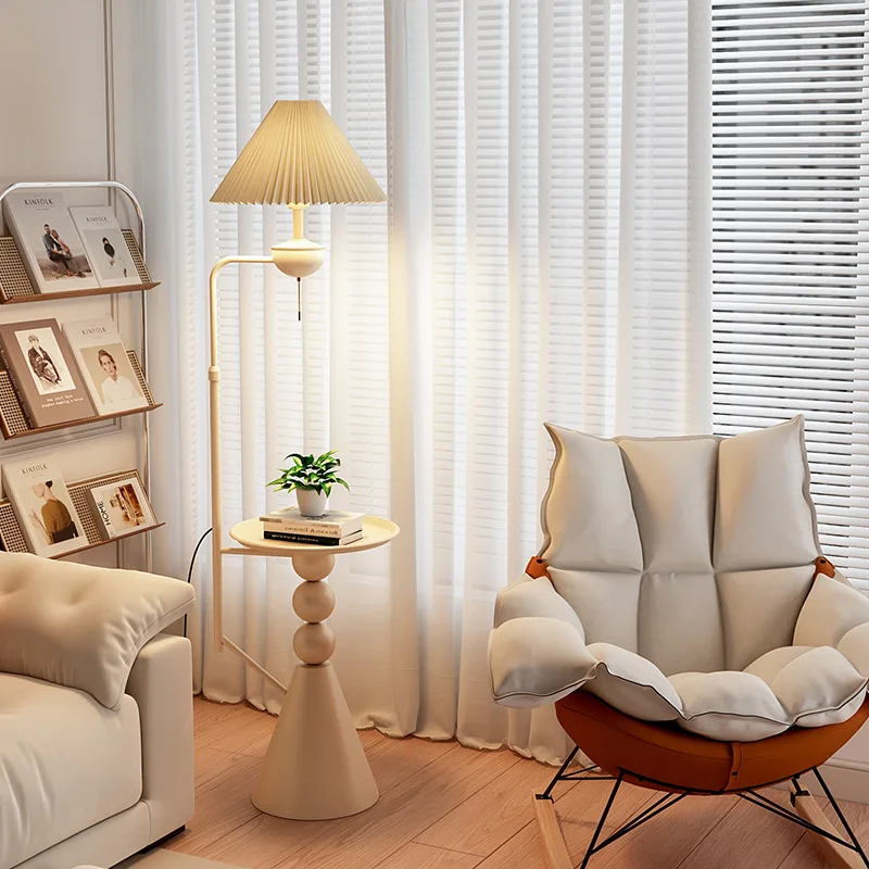 Cream Style Floor Lamp Bedroom Living Room Bedside Atmosphere Light Study Medieval Luxury Interior Decoration LED Standing Light