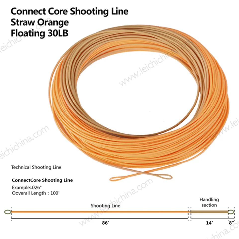 Maximumcatch ConnectCore Shooting Running Line 100FT 20/30LB Floating Weight Forward Fly Fishing Nymph Line with 2 Welded Loops