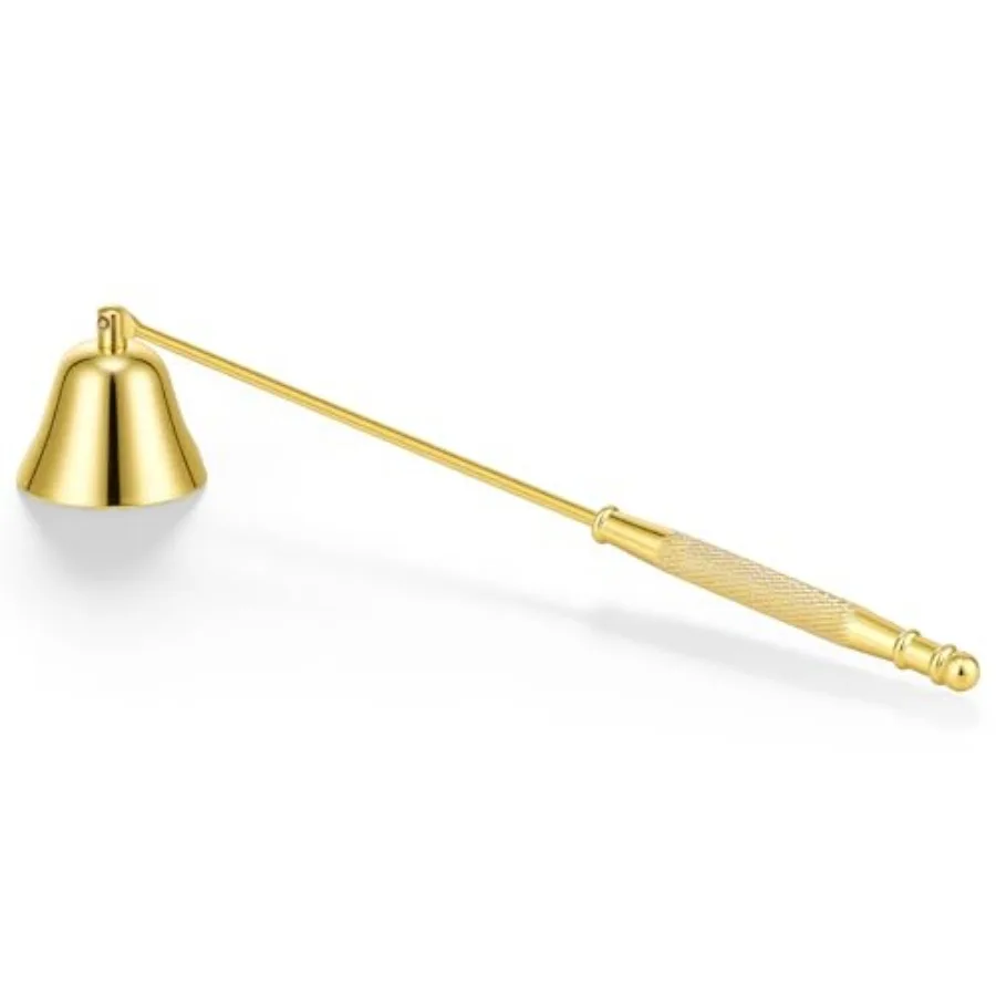 

Vaincre Stainless Steel Candle Snuffer - Gold Candle Extinguisher with Long Handle, Decorative Snuffer Accessory for Putting Ou
