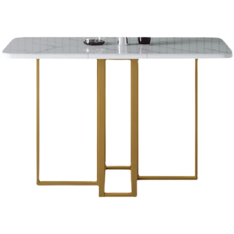Table à manger pliante en plaque de roche, table à manger rectangulaire ultra-fine, combinaison de chaises, luxe abordable