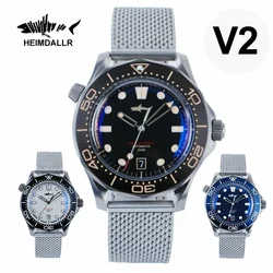 Heimdallr Watch Titanium Sea Ghost NTTD NH35 Automatic Mechanical C3 Luminous Steel Nylon White Black Dial 200M Dive Watches Men