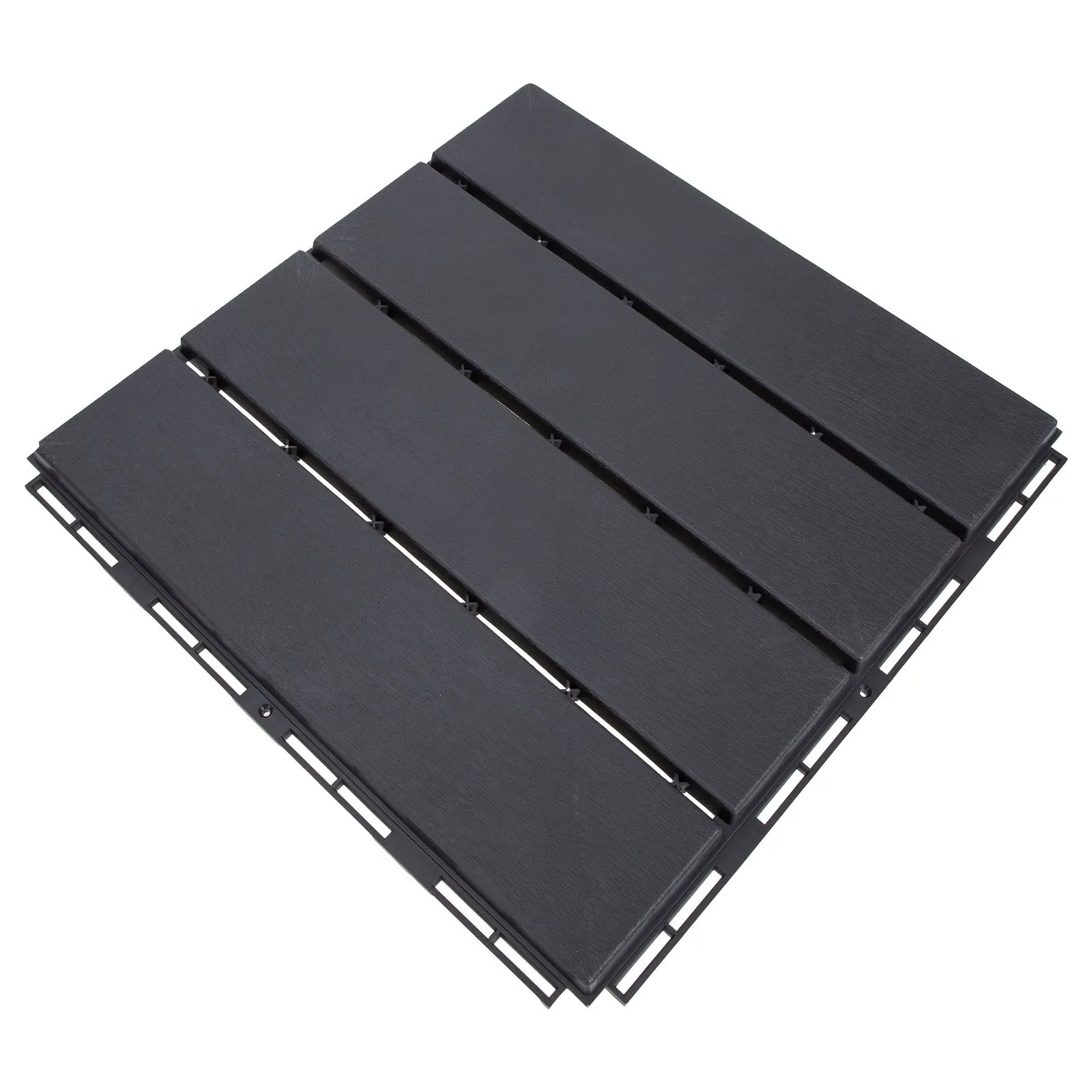 Waterproof Plastic Interlocking Outdoor Floor Stable Non-Expanding Wood-Plastic Flooring for Poolside Backyard Garden Balcony