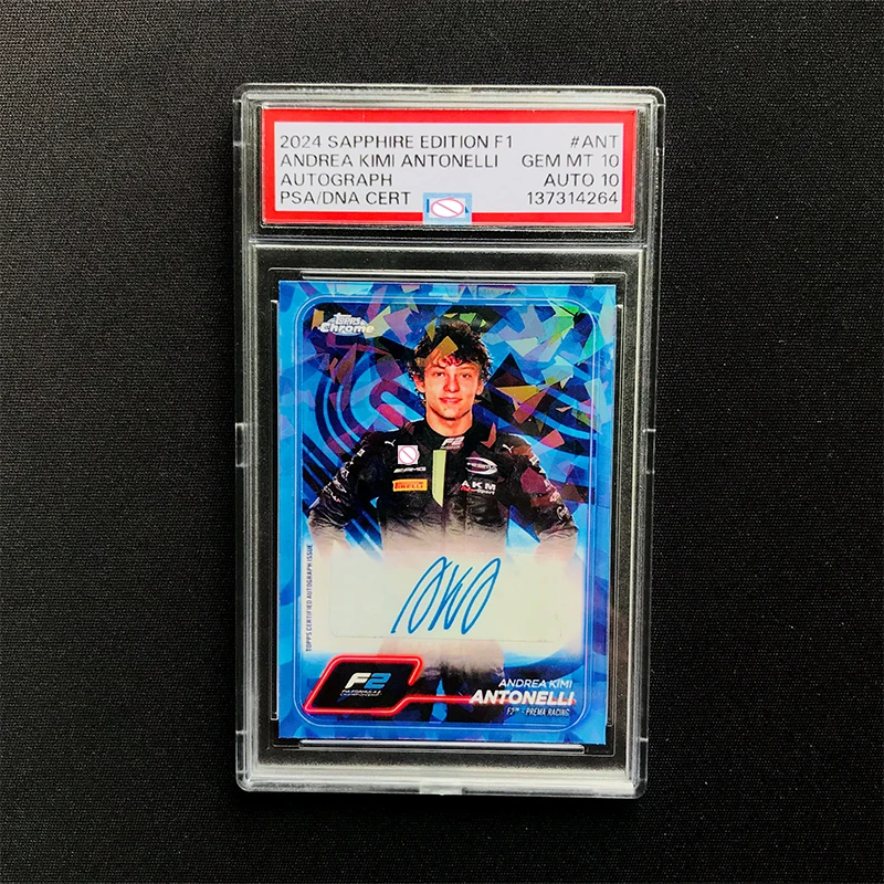 2024 Kimi Antonelli F1 Blue Ice Folded Signature Card Original Replica Homemade Sticker Printed Signature Collectible