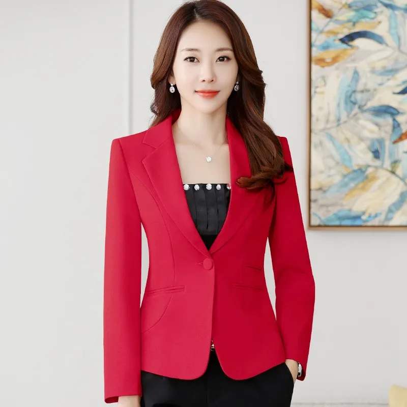 Women\'s Korean Office Blazer Top, Casual Coat, Small Suit, Lady Jacket, High Quality, Spring, Autumn, S-5XL, 1 Pc