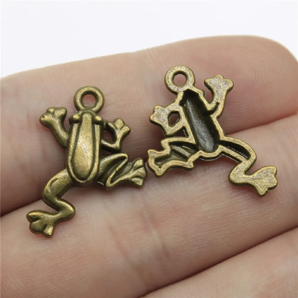 WYSIWYG 20pcs 23x17mm Pendant Frog Animal Frog Charm Pendants For Jewelry Making Antique Silver Color Tree Frog Pendants