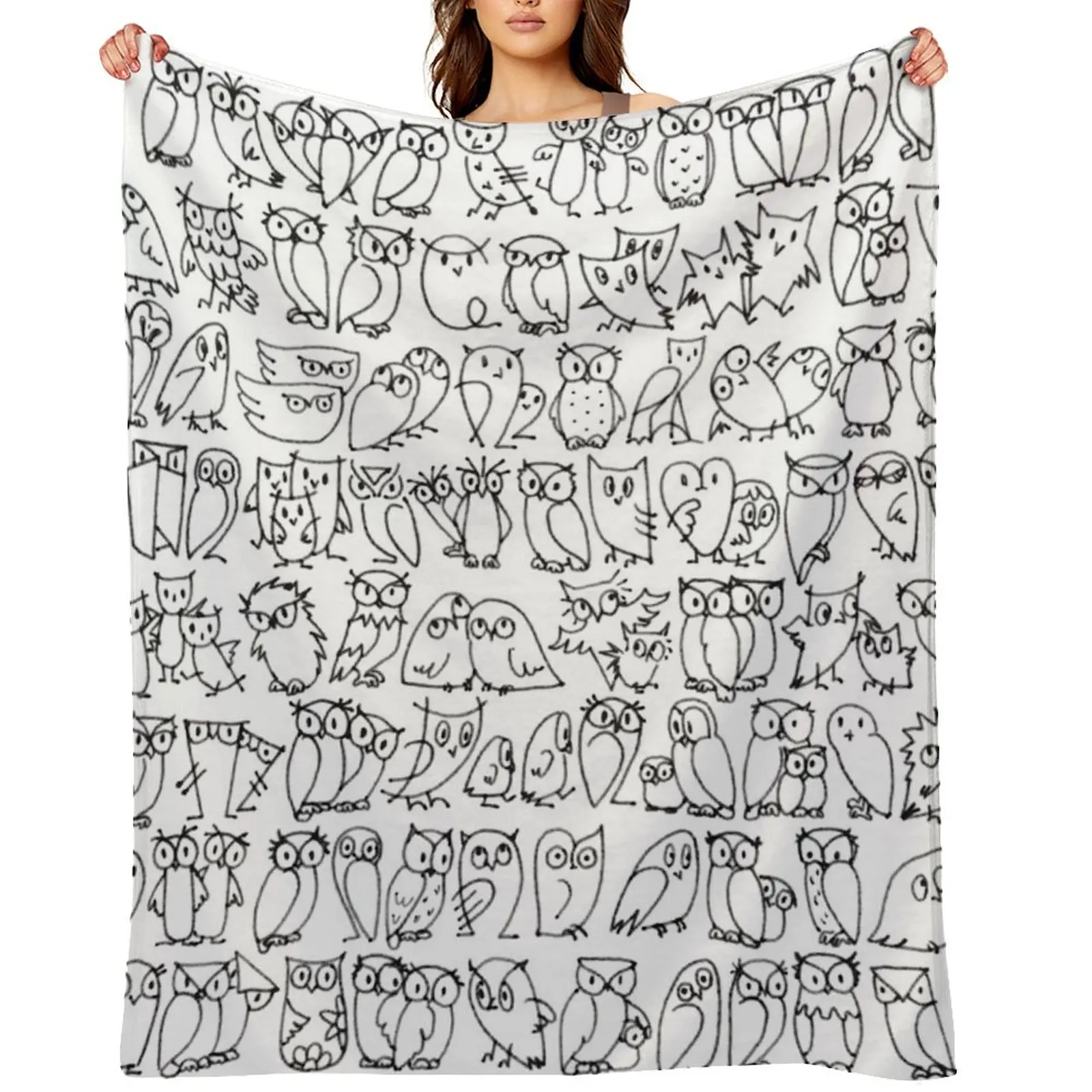 

OWLS - many owls Throw Blanket warm for winter halloween Hair Loose Blankets