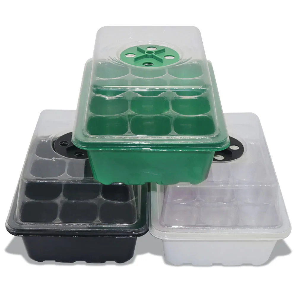 Cells Seed Starter Kit Plant Seeds Grow Box cSeedling Trays Germination Box With Dome And Base for Seeds Growing Starting