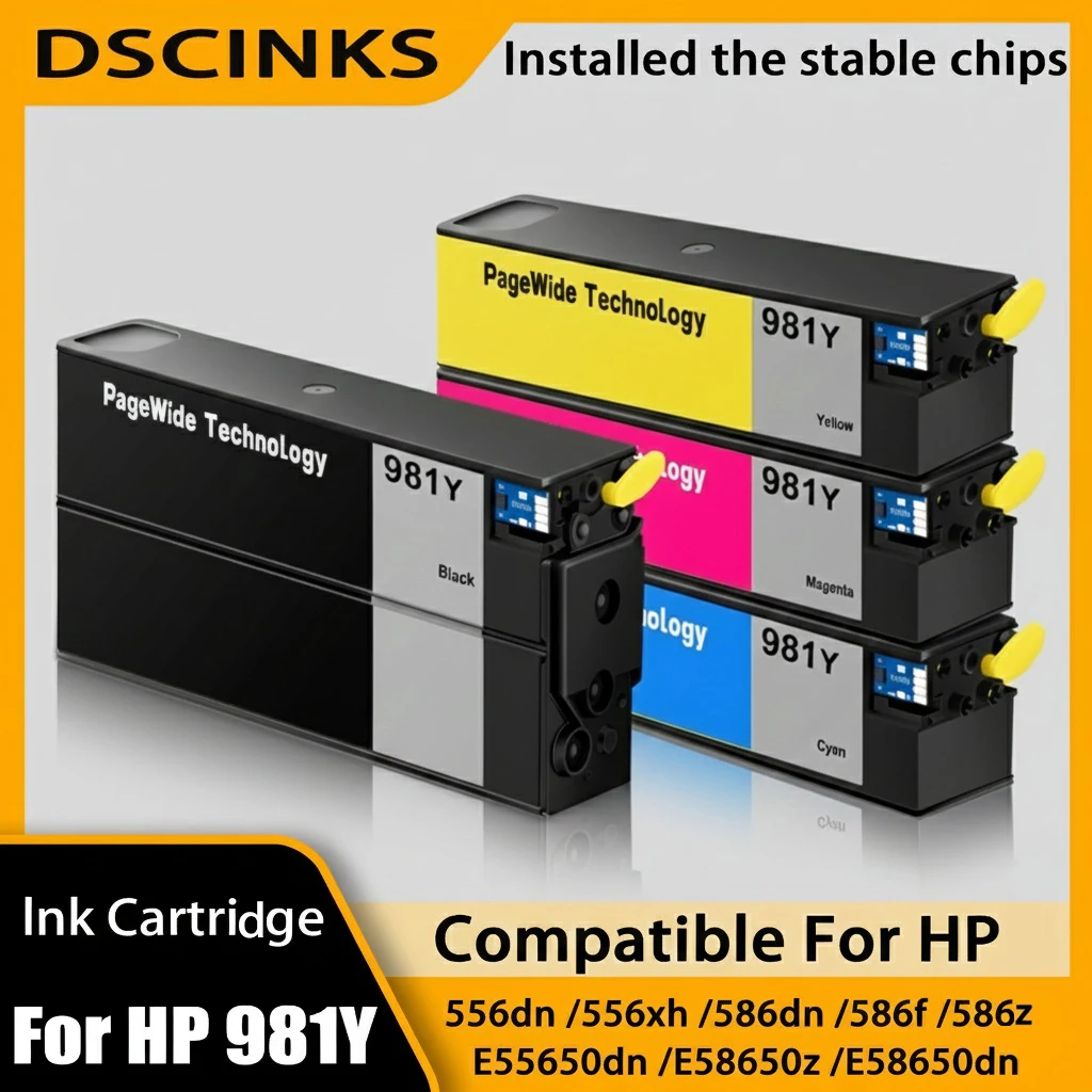 

981Y Pigment Ink Cartridge For HP PageWide Enterprise Color 556dn 556xh Flow MFP 586z 586dn 586f E58650dn E58650z Printer