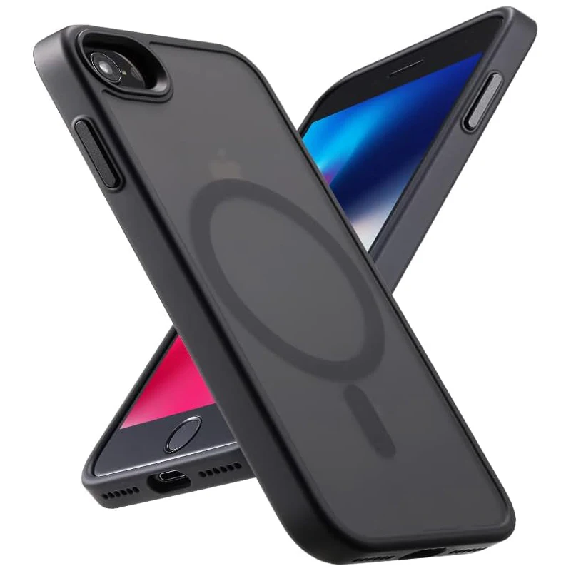 

Luxury Magnetic Case For Magsafe Mag Safe Case for iPhone 16E 16 15 14 Plus 13 12 11 Pro Max Matte Black Cover Coque Funda Shell