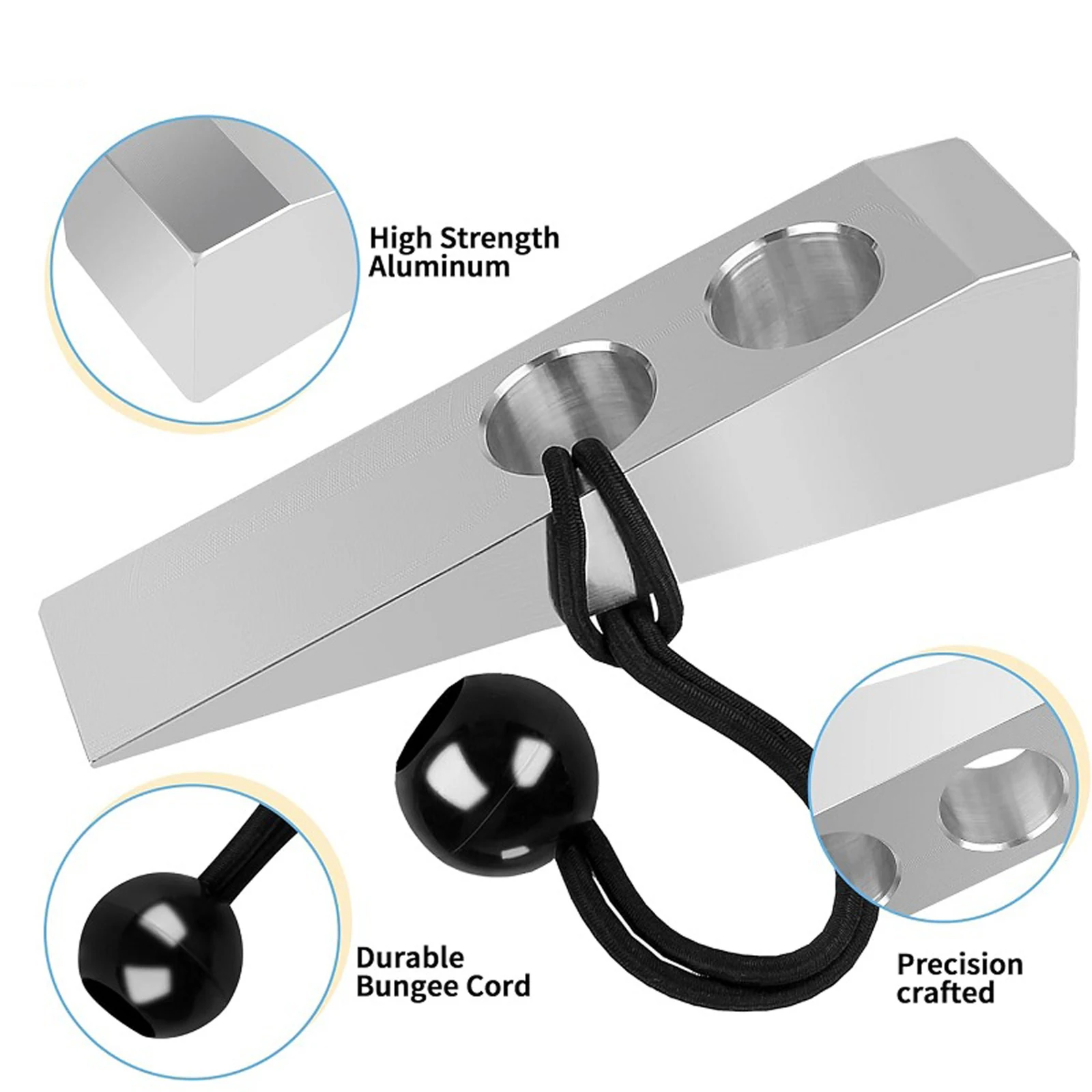 For Window Door Wall Tool Firefighter Wedge Super Light Metal Wedge, Aluminium Firefighter Wedge with Bungee Cord