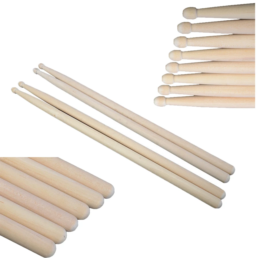 1 Pair Maple Wood Drumsticks New 5A/7A Lightweight Solid Wood JAZZ Drum Sticks Percussion Accessories