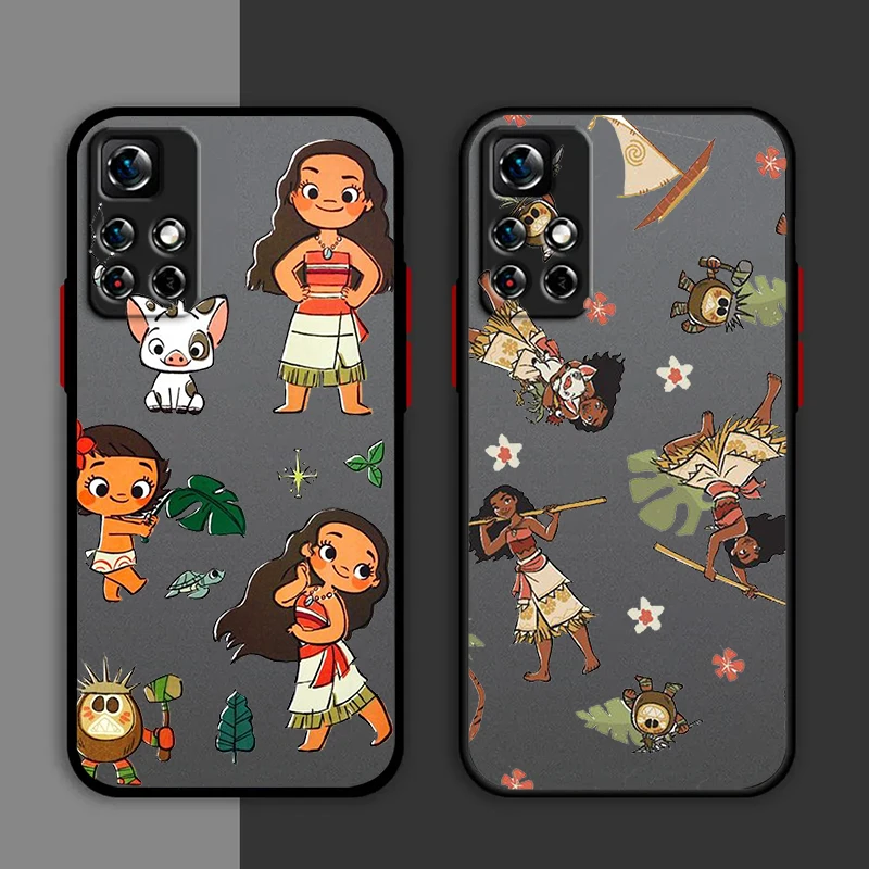 

Moana Maui Animation Phone Case For Redmi Note 13 12 11 10 Pro Plus Pro S T 5G Matte Frosted Translucent Cover