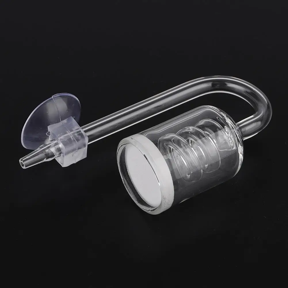 Glass Aquarium CO2 Refiner with Suction Cup - High Transparency Fish Tank Carbon Dioxide Screw Dissolver Atomizer.