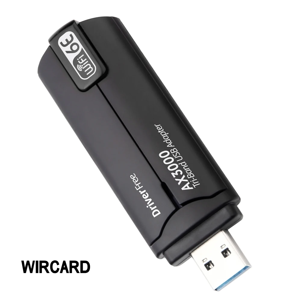 Adaptador WiFi 6E AX3000 USB 3,0, tarjeta de red inalámbrica de 3000Mbps, 3 bandas, 2,4G/5G/6GHz, WiFi6 Dongle Driver gratis Win10/11