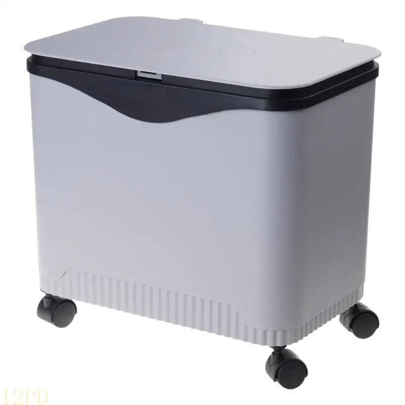 12PD Compactly And Portable Trash Can Feet Wheel For Everyday Use In Apartments Offices Sleekly Design Kitchen Dustbin