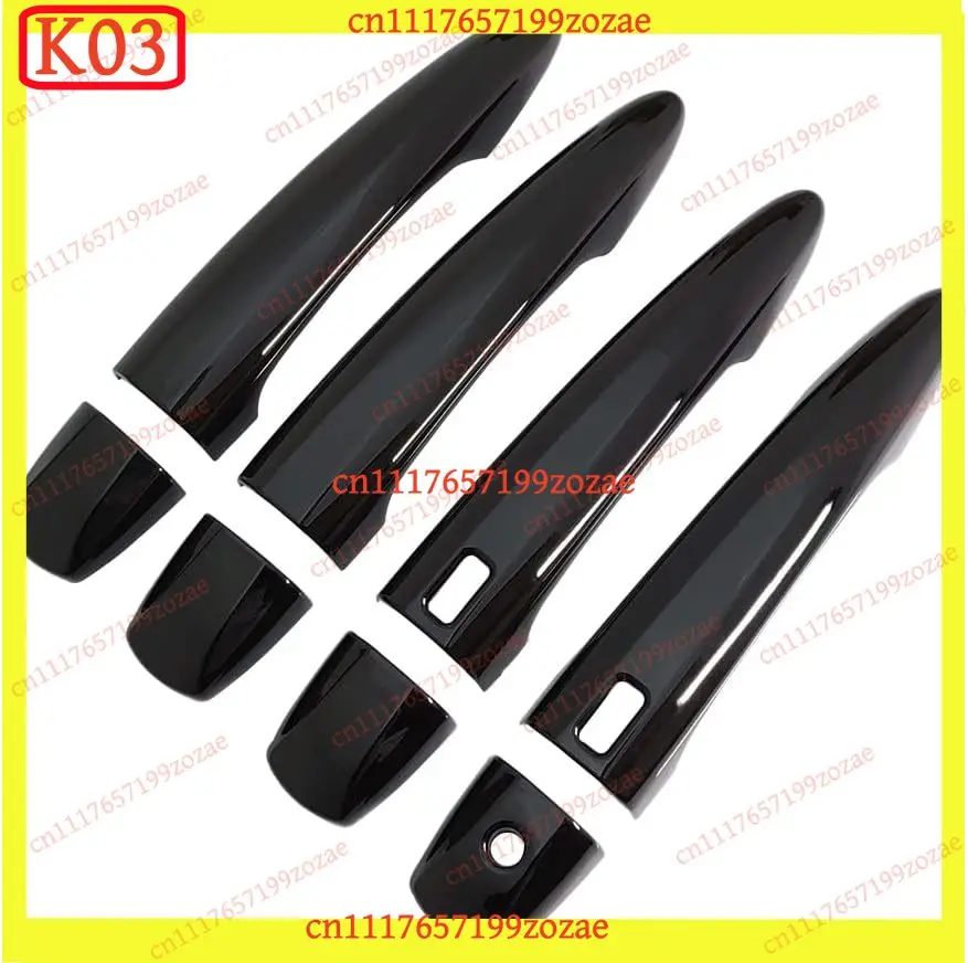 KJ02 4PCS Glossy Black Exterior Door Handle Cover Trim With Smart Keyhole Parts For Nissan Altima Sentra 2019‑2024