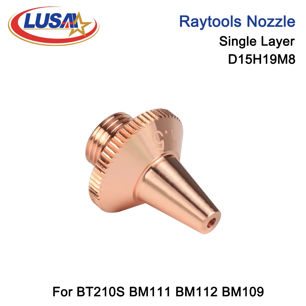 LUSAI Laser Nozzle D15xH19xM8mm for Raytools 3D Fiber Laser Head BT210S BM111 BM112 BM109 Cutting Nozzles WSX BD08K