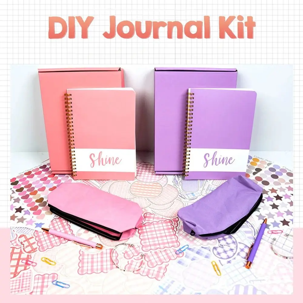 Creativity DIY Journal Set Preserve Memories Notebook Diary Scrapbook Pen Bag Paper Clip Children's Diary Set Birthday Gifts