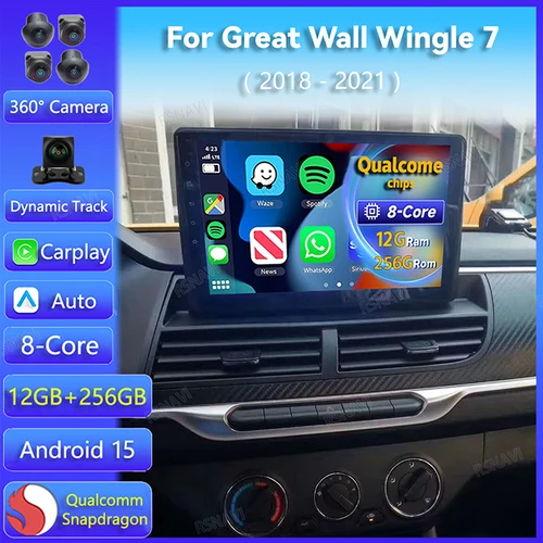 Radio de coche Android 15 para Great Wall Wingle 7 2018 - 2021 Carplay Video BT navegación GPS reproductor de vídeo Multimedia estéreo WiFi + 4G