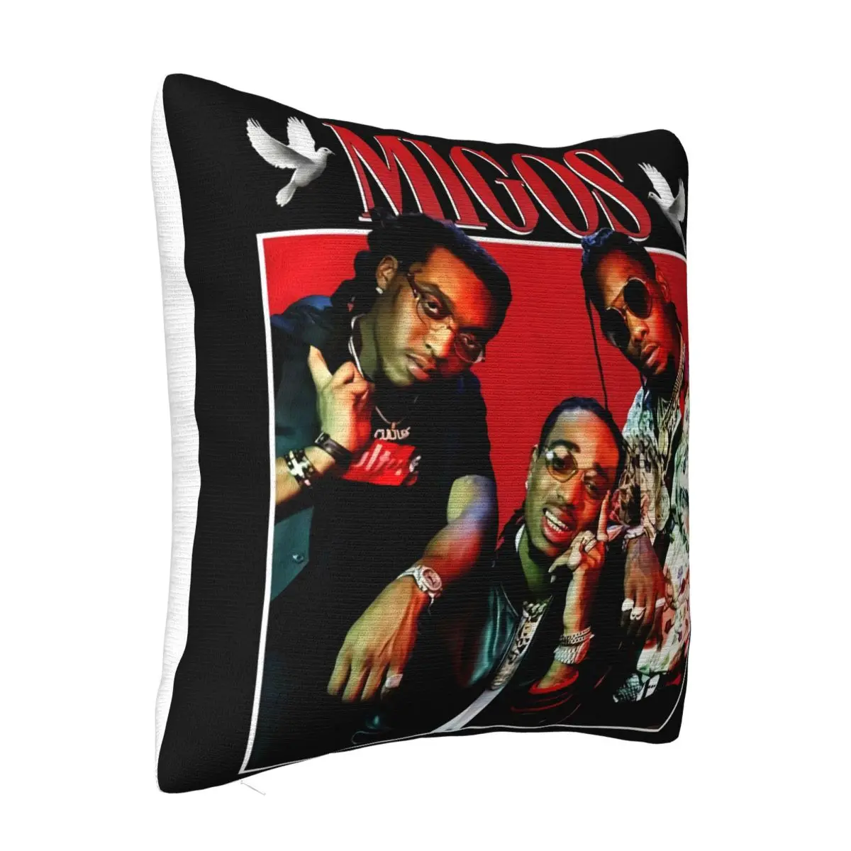 Migos 90S Vintage Unisex Black Men Hot New Arrival More Size Personality Normal Chinese Style Graphic Letter Pillow Case