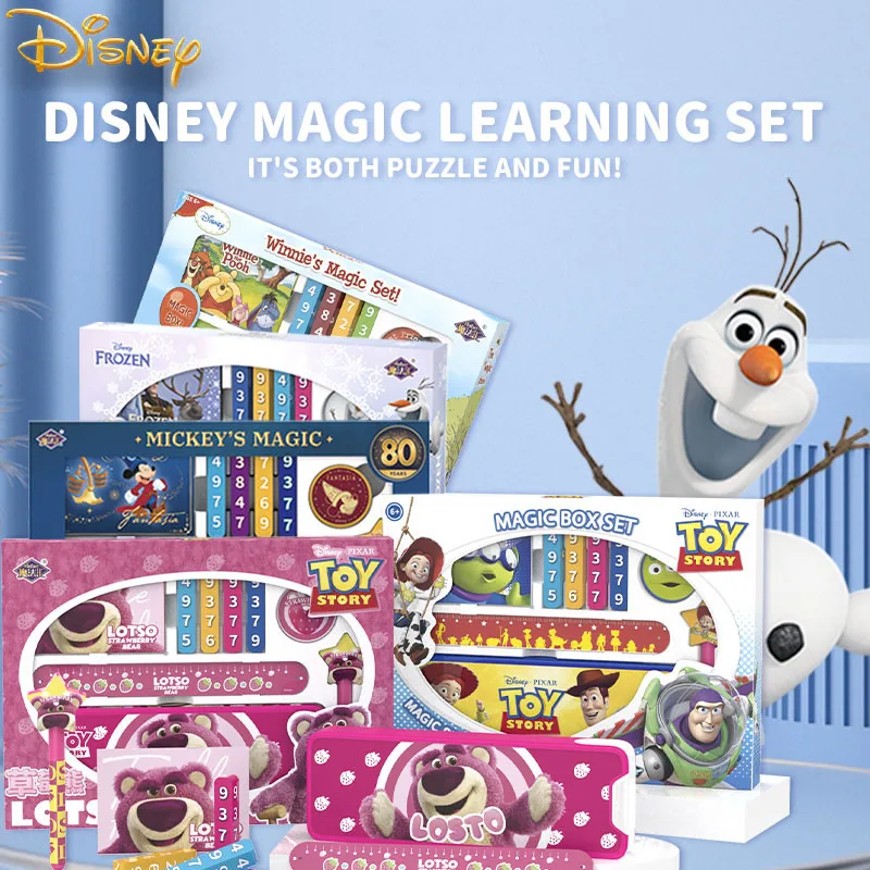 

Disney Magic Tricks Carton Toy Story FROZEN Mickey Magic Kit Stationery Learning Set Funny Study Toys for Children Birthday Gift