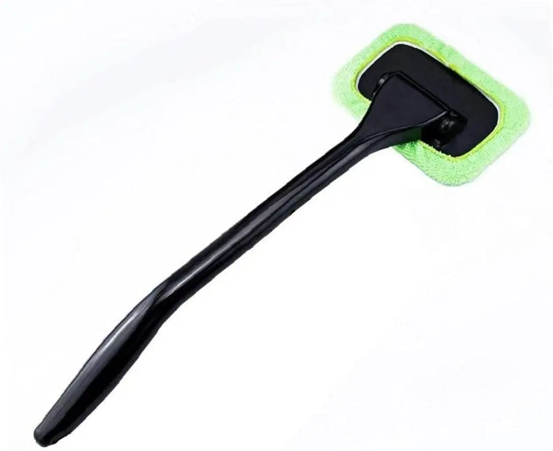 Windshield Cleaner Microfiber Car Window Cleaning Tool with Extendable Handle and Washable Reusable Cloth Pad  Color Nice and At