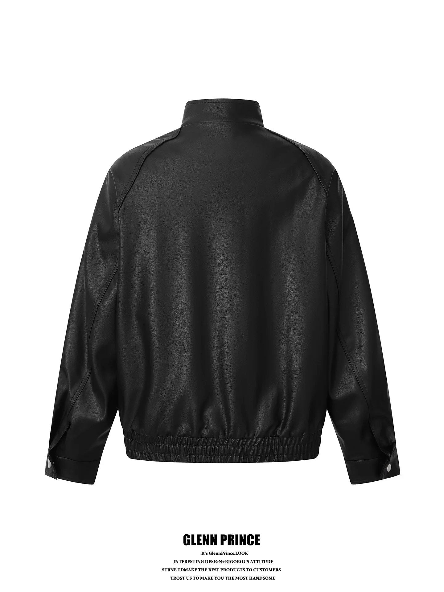 GPstudio American Street Style Deconstructed Patchwork Stand Collar PU Leather Jacket Men's Stylish Windproof Motorcycle Clot...