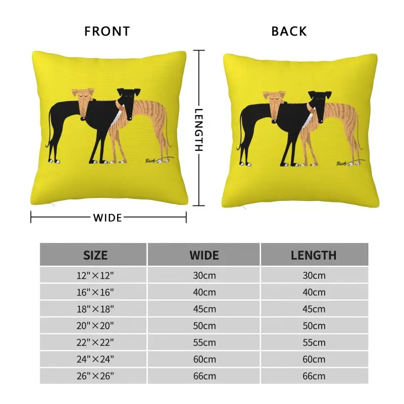 Greyhound Dog Pillow for Living Room Head Rest Brindle Hound Luxury Cushion Cover Car Pillowcase