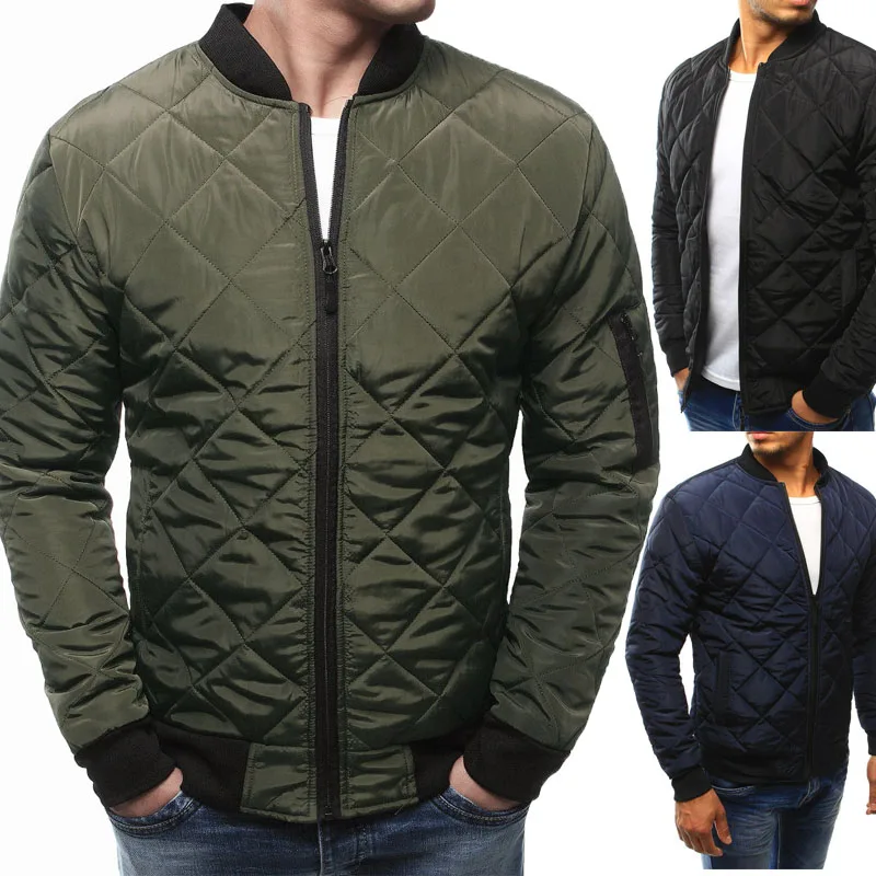 Solid Color Jacket Cotton-padded Jacket Lingge Stitched Thickened Collar Cotton-padded Jacket Winter Warm Cotton-padded Jacket