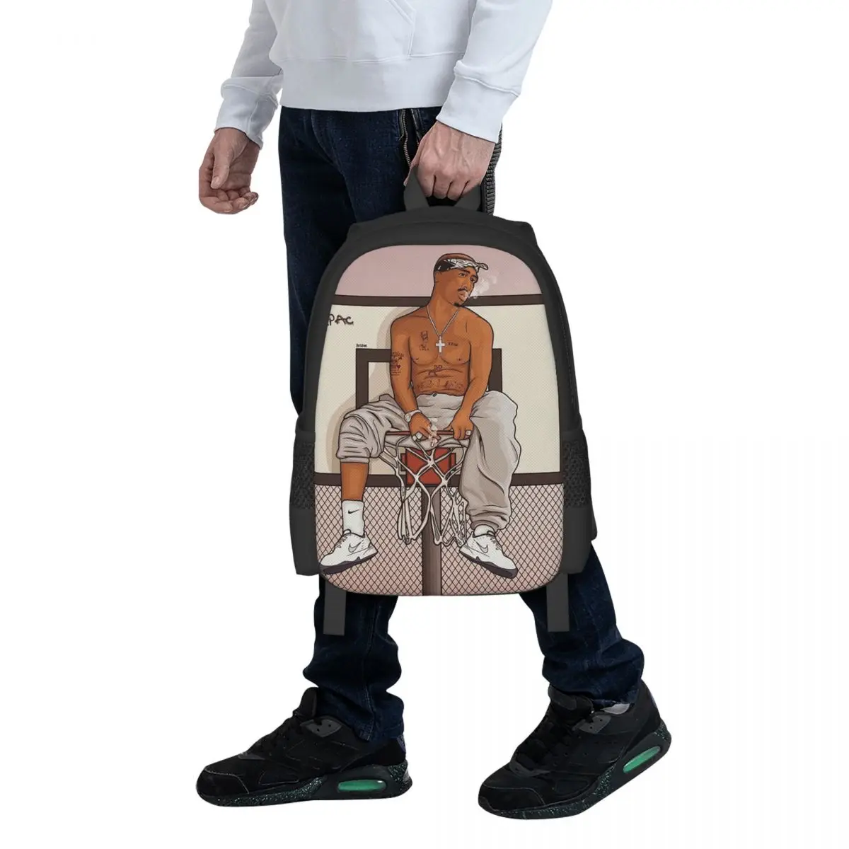 

Rapper Tupac 2PAC Hip Hop Student Backpack School Bag Hiking Travel Daypack for Boys Girls Fashion Bookbag Shoulder Bags