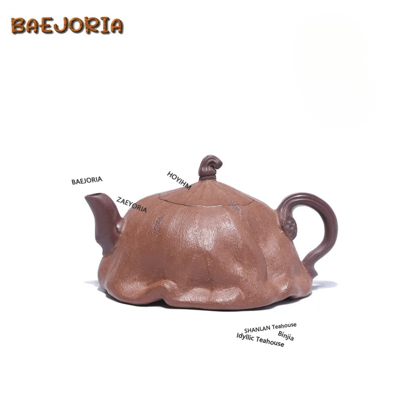 BAEJORIA 200ml Yixing Purple Clay Teapots Handmade Lotus Pod Pot Raw Ore Powder Slurry Section Mud Kettle Zisha Tea Set Craft